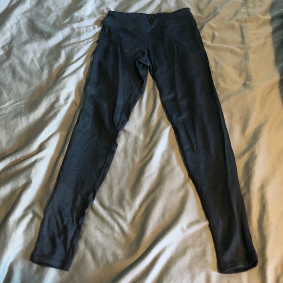 Garage size Small black athletic wear pants with mesh detailing. - Picture 1 of 3
